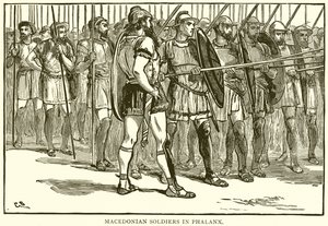 Macedón katonák a Phalanxban alkotó: English School