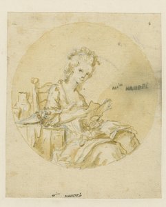 Madame Händel, 19. század közepe (toll és tinta és mosás papíron) alkotó: English School