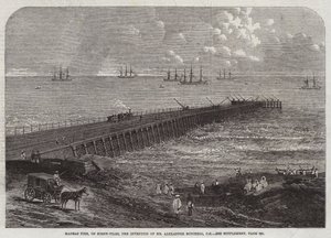 Madras Pier, a csavaros cölöpökön, Alexander Mitchell úr találmánya, CE (metszet) alkotó: English School