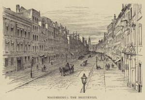 Magdeburg, The Breiteweg (metszet) alkotó: English School