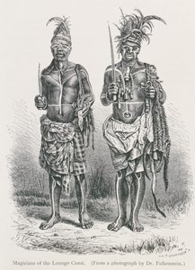A Loango partvidék mágusai, Dr. Falkenstein fotójáról metszve, Friedrich Rayzel professzor "Az emberiség története" 1. kötetéből, 1896. alkotó: English School