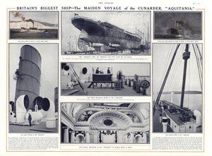 Az Aquitania Cunard vonalhajó első útja, 1914 alkotó: English School
