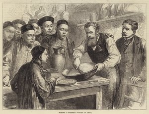 Karácsonyi puding készítés Kínában (metszet) alkotó: English School