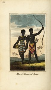 Jagga férfi és nő, Monoemugi és Caffraria királyságából, Afrikából alkotó: English School