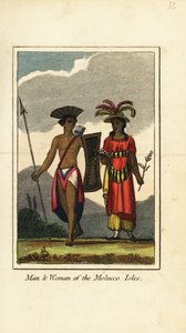 Férfi és nő a Molucco-szigeteken (Maluku-szigetek) alkotó: English School