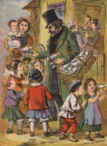 Játékbárányokat áruló férfi (színes litográfia) alkotó: English School