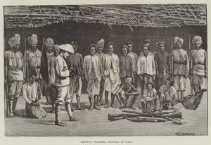 Manipuri foglyokat fogtak el Palelben (metszet) alkotó: English School