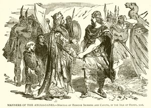 Az angol-dánok modora. – Edmund Ironside és Canute találkozása, Olney szigetén, 1016 alkotó: English School