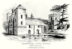 Manor-House, Acton Burnell (metszet) alkotó: English School