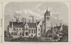 Kúria, Leigh Park, Portsmouth közelében, R. W. Drew úr, építész (metszet) alkotó: English School
