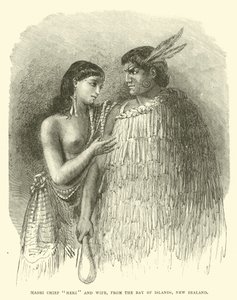Heki maori főnök és felesége, az új-zélandi Islands-öbölből alkotó: English School