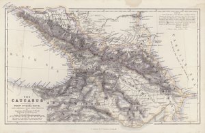 Térkép: Karl Koch professzor szerint, más forrásokból származó kiegészítésekkel, készítette: Augustus Petermann (színes litográfia). alkotó: English School