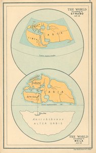 Térkép: Strabo AD 18, Mela AD 43 (színes litográfia) alkotó: English School