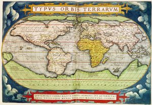 Sir Francis Drake (kb. 1540-96) földgömb körülhajózását ábrázoló térkép, Frans Hogenburg (1535-90) metszetében