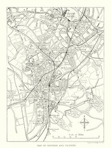 Croydon és környéke térképe (metszet) alkotó: English School