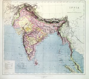 India térképe, H. R. Thuillier ezredes, R. E., India főfelügyelője irányítása alatt jelent meg, 1877