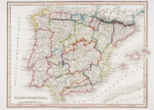 Spanyolország és Portugália térképe a "Smith