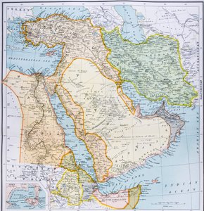 Törökország térképe, a Közel-Kelet Afrika szarva és a Perzsa-öböl az 1890-es években, a „The Citizen