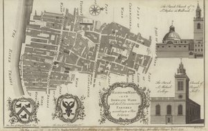 Walbrook Ward és Dowgate Ward térképe, London