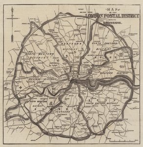 A londoni postai körzetek térképe (metszet) alkotó: English School