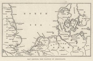 Térkép, amely Helgoland helyzetét mutatja (metszet) alkotó: English School