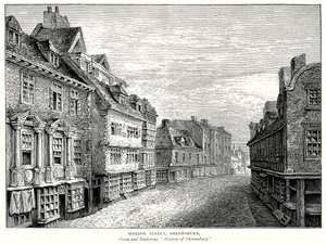 Mardol Street, Shrewsbury (metszet) alkotó: English School