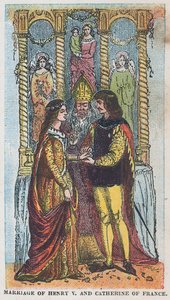 V. Henrik király és Katalin francia király házassága alkotó: English School