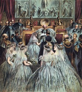 A walesi herceg (aki VII. Edward angol király lett) házassága (1841-1910) Dán Alexandrával (Alexandra Caroline Marie Charlotte Louise Julie Schleswig-Holstein-Sonderburg-Glucksbourgból (Schleswig Holstein Sonderburg Glucksbourg) (18444) alkotó: English School