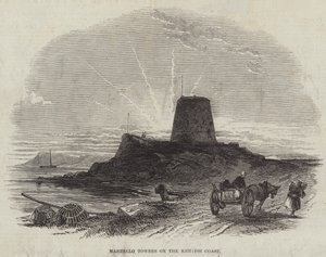 Martello tornyok a Kentish Coaston (metszet) alkotó: English School