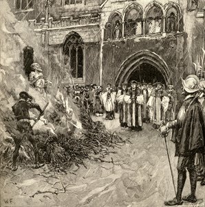 John Hooper (kb.1495-1555) mártíromsága Gloucesterben alkotó: English School