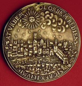 I. Károly (1600-49) londoni városba való visszatérésének emlékére kitűzött érem az 1633-as skót koronázást követően (fém) alkotó: English School