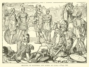 Hannibál és Scipio találkozása Zamában alkotó: English School