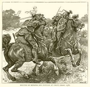 Hotspur és Douglas találkozója Chevy Chase-ben, 1388 alkotó: English School