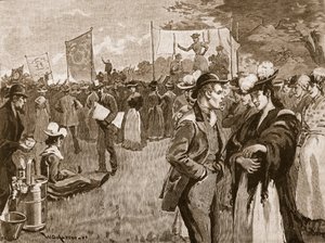 Mosónők találkozója a Hyde Parkban, 1891, illusztráció a Cassells Illustrated History of England című könyvéből (szépia fotó) alkotó: English School