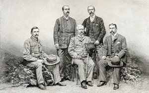 Sir Henry Morton Stanley Emin pasa segélyexpedíciójának tagjai, 1890 (fametszet)