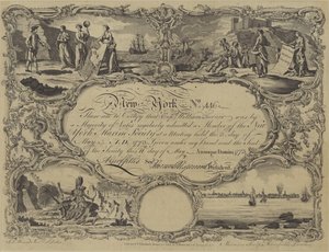 A New York Marine Society tagsági bizonyítványa, 1773 alkotó: English School