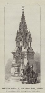 Emlékkút, Guildhall Yard, London, John Robinson úr, építész, Joseph Durham, ARA, szobrász (metszet) alkotó: English School
