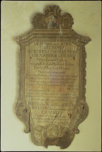 Thomas Duke emlékműve, 1750 (festett fa)