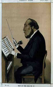 A nap férfiai, 47. sz.: "Orchestration", karikatúra a Vanity Fairből, 1872. július 6. (színes litó) alkotó: English School