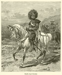 Menelik, Abesszínia királya (metszet) alkotó: English School