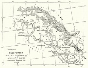 Mezopotámia Ninive és Babilon királyságával (metszet) alkotó: English School