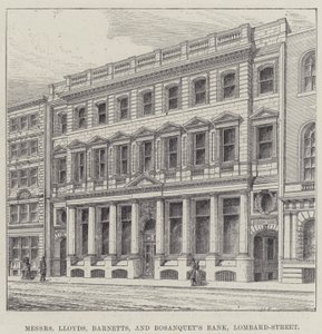 Lloyds, Barnetts és Bosanquet Bank urak, Lombard-Street (metszet) alkotó: English School