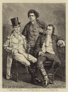 Messers Mathews, Phelps és Toole a "John Bull" című vígjátékban, egy portrécsoport (metszet) alkotó: English School