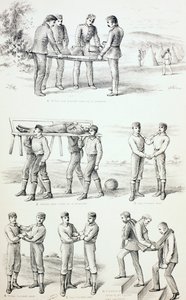 A sérültek szállításának módjai, 1890 körül alkotó: English School