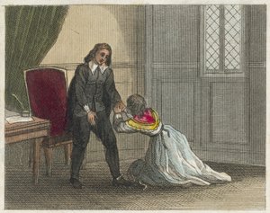 Milton kibékül feleségével (színes metszet) alkotó: English School