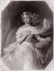 Miranda (A vihar – La Tempete) - „” Galerie des femmes de Shakespeare, London első művészeinek negyvenöt komoly portréjának gyűjteménye, kritikai és irodalmi megjegyzésekkel gazdagítva””” 1838 körül - a „” A nők galériájából Shakespeare, alkotó: English School