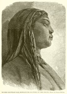 Modern egyiptomi arc, a Szfinx jellemzőit reprodukálja alkotó: English School