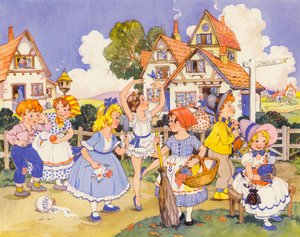 A hétfői gyermek szép arcú (színes litográfia) alkotó: English School