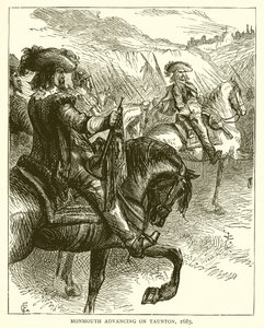Monmouth előrenyomul Tauntonon, 1685 alkotó: English School