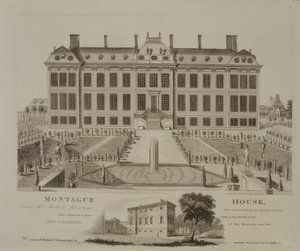 Montague House, ma British Museum, 1813 alkotó: English School